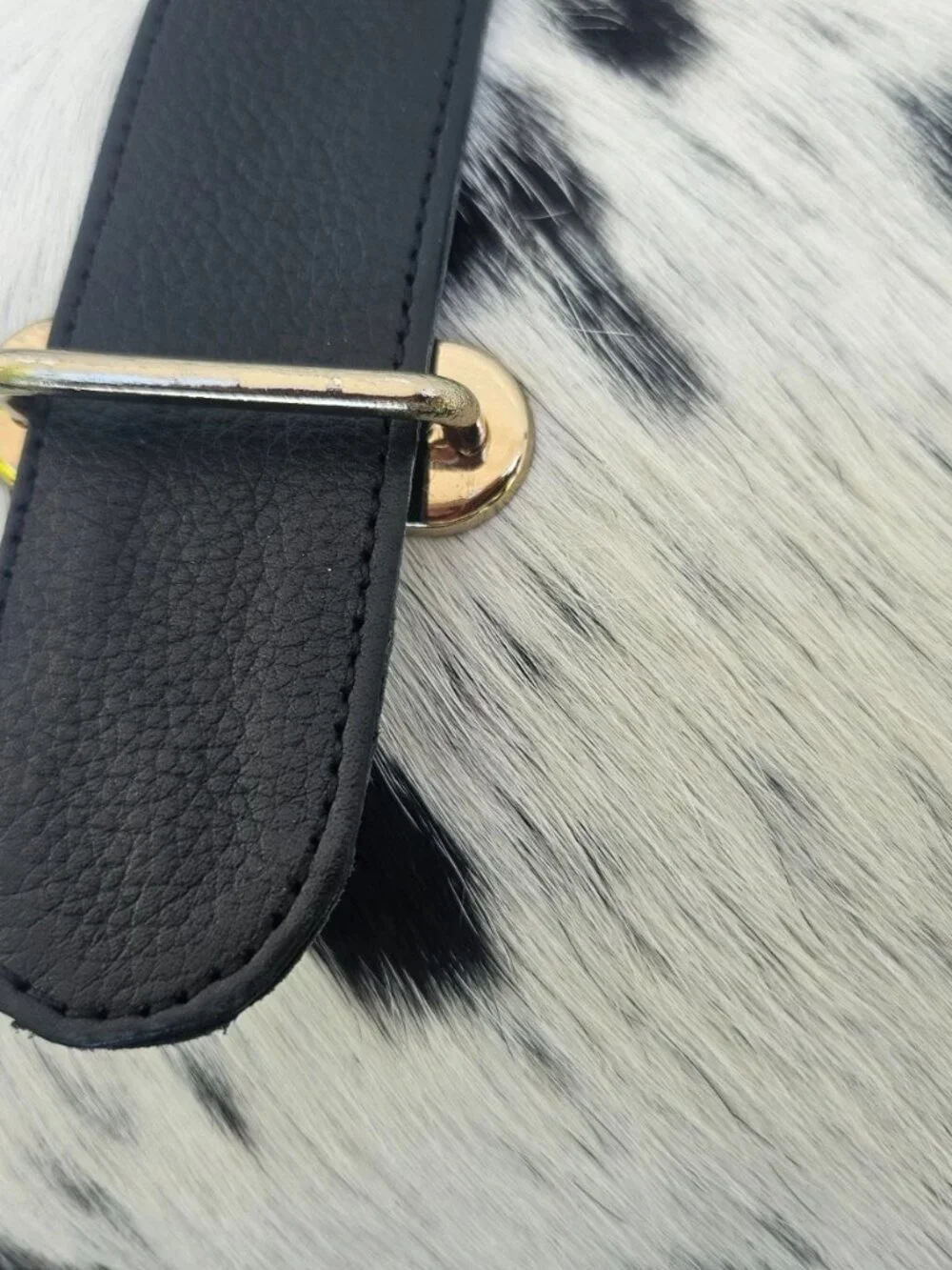 Real Fur Hair Bag Handmade Cross Body Bag Genuine Leather Shoulder Bag Purse New - Picture 9 of 12